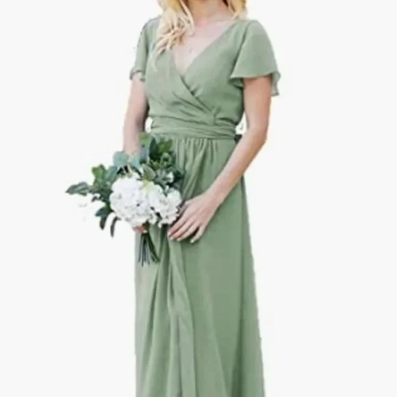 blue dress for baby girl TR12024 Modest Lace Wedding Dress Short Sleeve main image 0